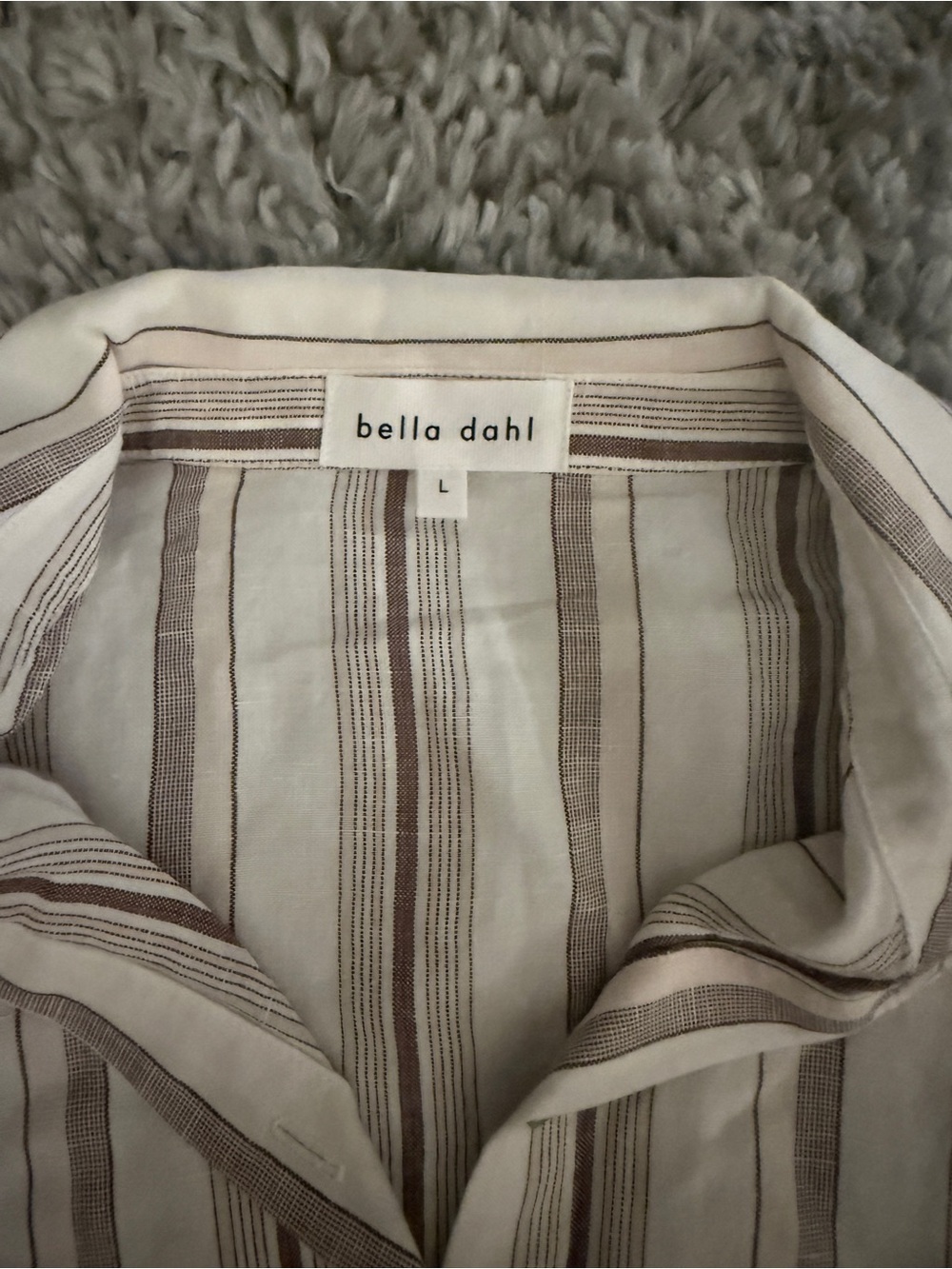 Bella Dahl Cream and Brown Striped Button-Up
